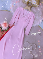 Áo Dài Cánh Bướm Dối Gian AD9124 (áo lẻ)