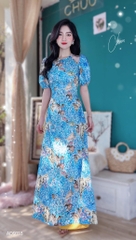 Áo Dài Vai Phối Lưới Tam Giác AD8084 (áo lẻ)