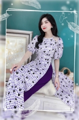 Áo Dài Hoa Ren Cầu Vồng AD9118 (áo lẻ)