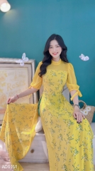 Áo Dài 4T Tay Bồng Nơ AD9151 (áo lẻ)