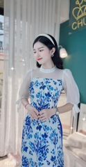 Áo Dài 4T Tay Bồng Nơ AD9151 (áo lẻ)