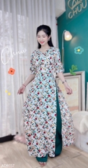 Áo Dài Cổ Sen 2 Lớp AD9157 (áo lẻ)