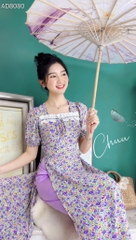 Áo Dài Bèo Trắng 5P AD8080 (áo lẻ)