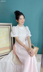 Áo Dài Dứa Cổ Ren Mary AD9170 (áo lẻ)