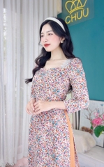 Áo Dài Cổ Pha Ren Vai AD8044 (áo lẻ)