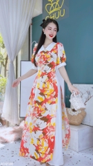 Áo Dài Mango Cổ Xếp Li AD9186 (áo lẻ)