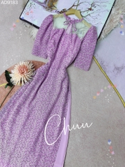 Áo Dài 4T Cổ Lưới Nơ AD9183 (áo lẻ)