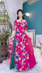 Áo Dài 4T Cổ Lưới Nơ AD9183 (áo lẻ)