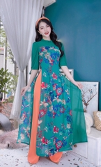 Áo Dài 4T Tay Bồng Nơ AD9151 (áo lẻ)