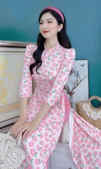 Áo Dài Thạch Anh Truyền Thống Tay Bồng AD9229 (áo lẻ)