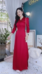 Áo Dài Hoa 4 Cánh AD9190 (áo lẻ)