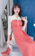 Áo Dài Hoa 4 Cánh AD9190 (áo lẻ)