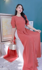 Áo Dài Tăm Tứ Thân 3T Ngọc AD9194 (áo lẻ)