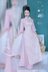 Áo Dài Tay Voan Tam Giác AD9218 (áo lẻ)