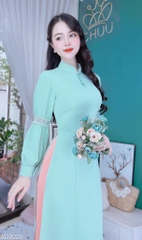 Áo Dài Cổ Tàu Ren Tay Nối AD9220 (áo lẻ)