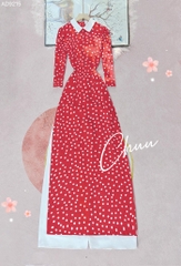 Áo Dài Cổ Đức Nơ Dài AD9215 (áo lẻ)