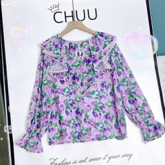 Áo Hoa Bèo Nút Châu A9437