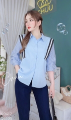 Áo Sơ Mi Phối Tay Sọc A9412