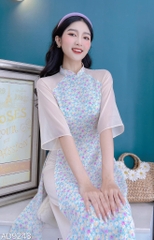 Áo Dài Mango Cổ 3P Tay Tơ AD9243