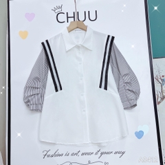 Áo Sơ Mi Phối Tay Sọc A9412