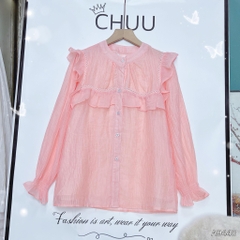 Áo Tơ Nhăn Ren Bong Bóng A9448
