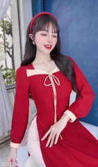 Áo Dài Cổ Lượn Cánh Én AD9260