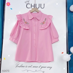 Áo Sơ Mi Thêu Hoa Choco A9472