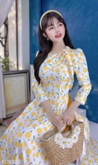Áo Dài Nơ Thỏ Đắp AD8028 (áo lẻ)