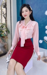 Áo Sơ Mi Tay Li Bèo Đỗ A9506
