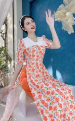 Áo Dài Hoa Nơ Xốp AD8096 (áo lẻ)
