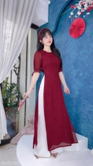 Áo Dài Hoa Mai Bay 3D 4T AD9280 (áo lẻ)