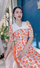 Áo Dài Hoa Nơ Xốp AD8096 (áo lẻ)
