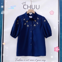 Áo Sơ Mi Thêu Ô Hoa A9505