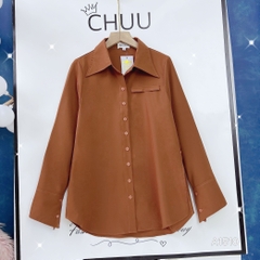 Áo Sơ Mi Cổ Nhọn Nút Eo A1510
