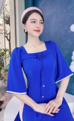 Áo Dài Cổ Vuông Chuồn Chuồn AD9293 (áo lẻ)