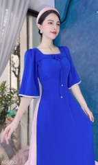 Áo Dài Cổ Vuông Chuồn Chuồn AD9293 (áo lẻ)
