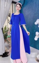 Áo Dài Cổ Vuông Chuồn Chuồn AD9293 (áo lẻ)