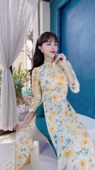 Áo Dài Thạch Anh Truyền Thống Tay Bồng AD9229 (áo lẻ)