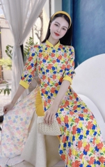 Áo Dài Nơ Nhí Phối Màu AD1318 (áo lẻ)