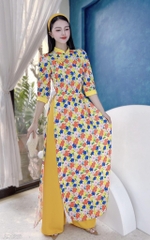 Áo Dài Nơ Nhí Phối Màu AD1318 (áo lẻ)