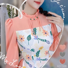 Áo Dài Cổ Ly Thân Hoa AD1308 (áo lẻ)