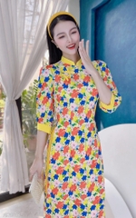 Áo Dài Nơ Nhí Phối Màu AD1318 (áo lẻ)