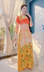 Áo Dài Sunset Chân Hoa AD1346 (áo lẻ)