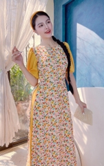 Áo Dài Bi Tay Màu AD9224 (áo lẻ)