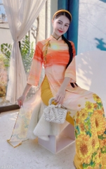 Áo Dài Sunset Chân Hoa AD1346 (áo lẻ)