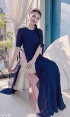 Áo Dài Chiffon Hoa Đỗ Quyên 4T AD1349 (áo lẻ)