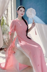 Áo Dài Chiffon Hoa Đỗ Quyên 4T AD1349 (áo lẻ)