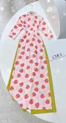 Áo Dài Truyền Thống Họa Tiết AD1013 (áo lẻ)