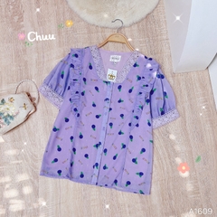 Áo Cổ V Bèo Cánh Tiên A1609