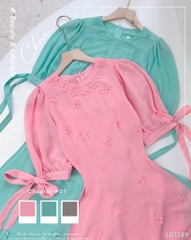 Áo Dài Chiffon Hoa Đỗ Quyên 4T AD1349 (áo lẻ)